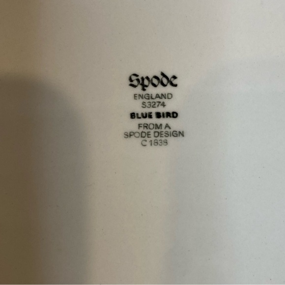 Spode 10.5” Plate “Blue Bird” Blue and Yellow with Scalloped Edges China Decor - Picture 7 of 7